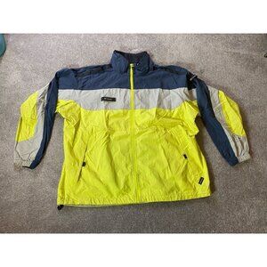 Columbia Mens XL Yellow & Gray Windbreaker Jacket Nylon